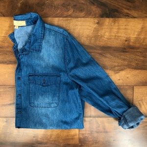 Denim button down